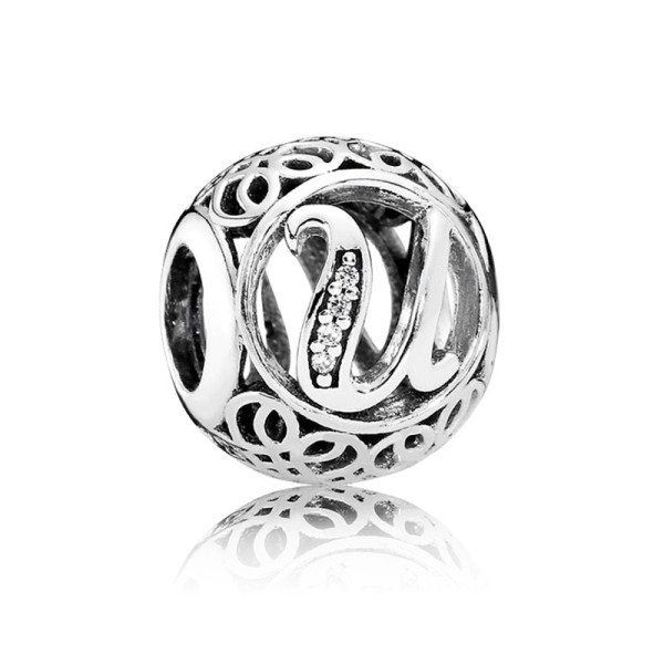 Pandora Γράμμα U Γούρι με Clear Zirconia 791865CZ Pandora Γράμμα U Γούρι με Clear Zirconia 791865CZ