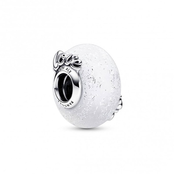 Pandora Γκλίτερ Λευκό Γυαλί Μουράνο Γούρι 792655C00 Pandora Γκλίτερ Λευκό Γυαλί Μουράνο Γούρι 792655C00