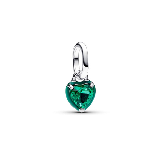 Pandora Μίνι σύμβολο σε σχήμα πράσινης καρδιάς 793042C03 Pandora Μίνι σύμβολο σε σχήμα πράσινης καρδιάς 793042C03