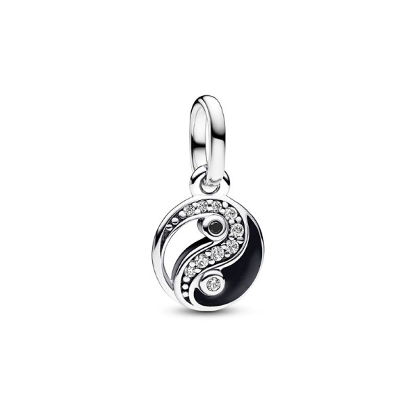Pandora Κρεμαστό μίνι Yin and Yang με μαύρο κρύσταλλο & σμάλτο 793454C01