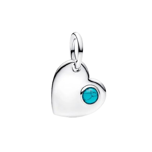 Pandora Σύμβολο Καρδιά Ασημί με Τυρκουάζ Πέτρα 794295c12