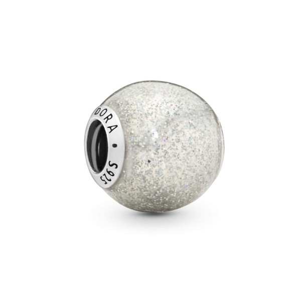 Pandora Γούρι με ασημί σμάλτο Glitter Ball 796327EN144 Pandora Γούρι με ασημί σμάλτο Glitter Ball 796327EN144