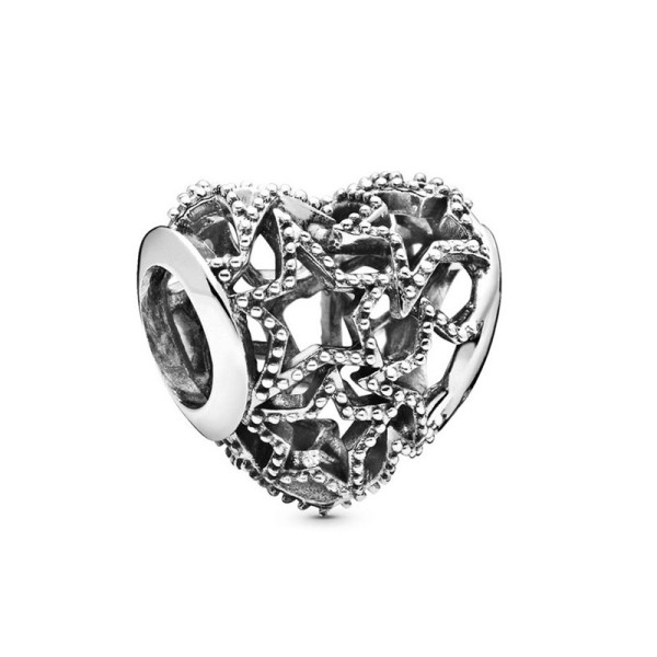Pandora Διάτρητη Καρδιά και Αστεράκια Γούρι 798462C00 Pandora Διάτρητη Καρδιά και Αστεράκια Γούρι 798462C00