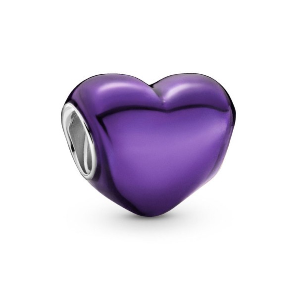 Pandora Μεταλλική Μωβ Καρδιά Γούρι 799291C01 Pandora Μεταλλική Μωβ Καρδιά Γούρι 799291C01