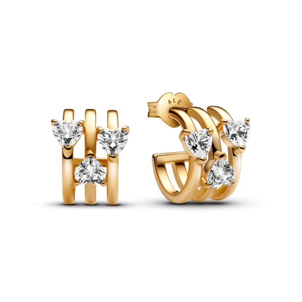 Pandora σκουλαρίκια με τρεις καρδιές 263656C01 Pandora σκουλαρίκια με τρεις καρδιές 263656C01