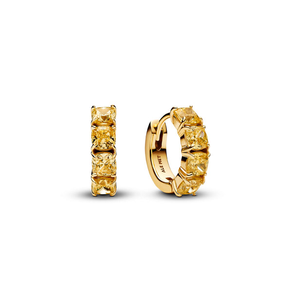 Pandora Πράσινα Σκουλαρίκια Κρίκοι Χρυσοί 14Κ 263851C02 Pandora Πράσινα Σκουλαρίκια Κρίκοι Χρυσοί 14Κ 263851C02