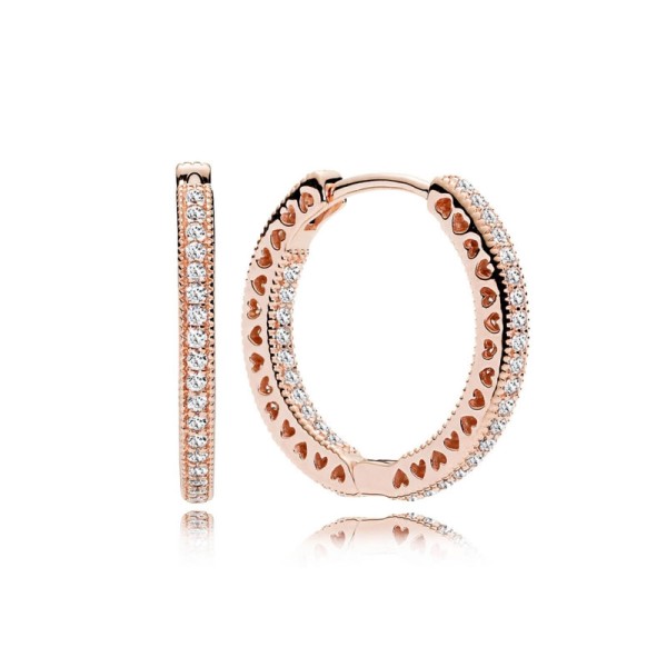 Pandora Αστραφτεροί κρίκοι με καρδιές 286318CZ Pandora Αστραφτεροί κρίκοι με καρδιές 286318CZ