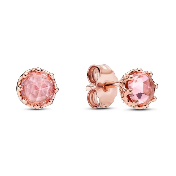 PANDORA Σκουλαρίκια 14Κ με ροζ πέτρα 288311C01 PANDORA Σκουλαρίκια 14Κ με ροζ πέτρα 288311C01