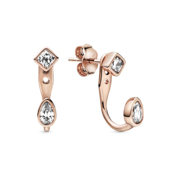 Pandora Σκουλαρίκια με ροζ γεωμετρικά σχήματα 288509C01 Pandora Σκουλαρίκια με ροζ γεωμετρικά σχήματα 288509C01