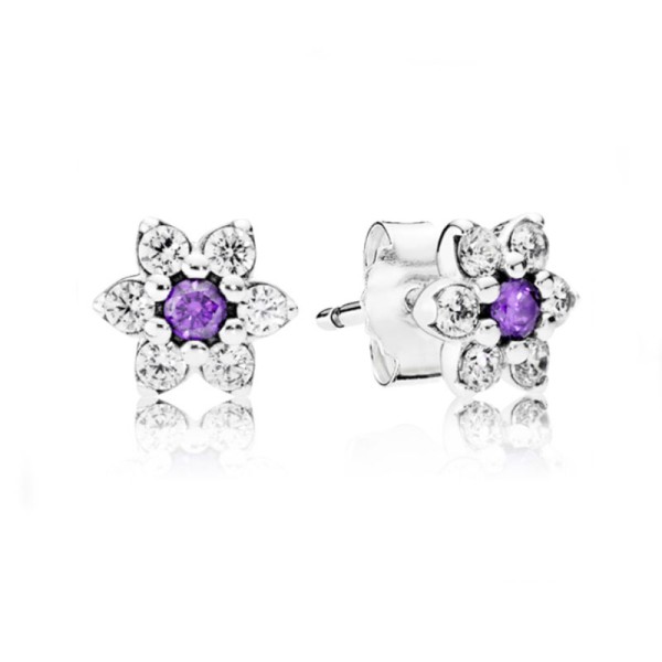 Pandora Σκουλαρίκια Καρφωτά με Μωβ Ζιρκόν 290690ACZ Pandora Σκουλαρίκια Καρφωτά με Μωβ Ζιρκόν 290690ACZ