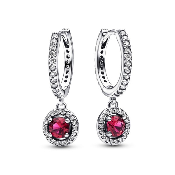 Pandora Σκουλαρίκια με κόκκινο κρύσταλλο 292379C01 Pandora Σκουλαρίκια με κόκκινο κρύσταλλο 292379C01