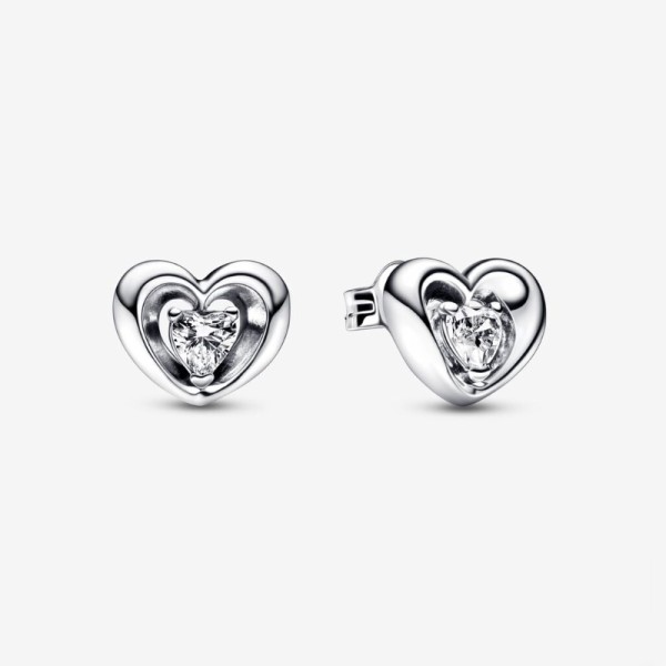 Pandora Σκουλαρίκια Radiant Heart & Floating Stone Stud 292500C01