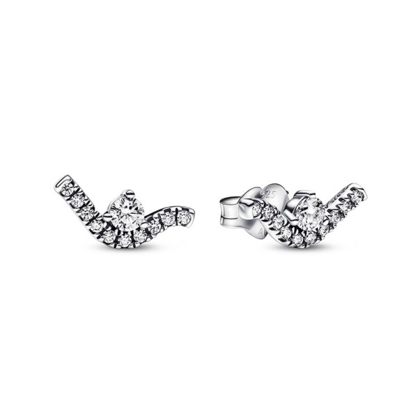 Pandora Αστραφτερά Ασημένια Σκουλαρίκια 292544C01 Pandora Αστραφτερά Ασημένια Σκουλαρίκια 292544C01