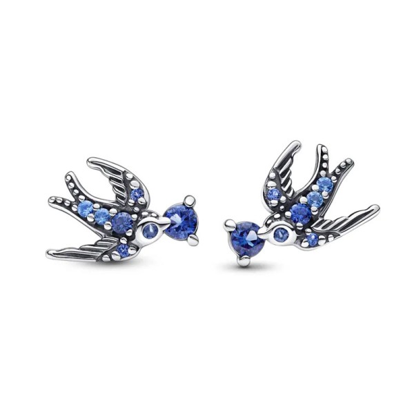 Pandora Σκουλαρίκια ασ. 925 με μπλε κρύσταλλα, χελιδόνι 292568C01 Pandora Σκουλαρίκια ασ. 925 με μπλε κρύσταλλα, χελιδόνι 292568C01