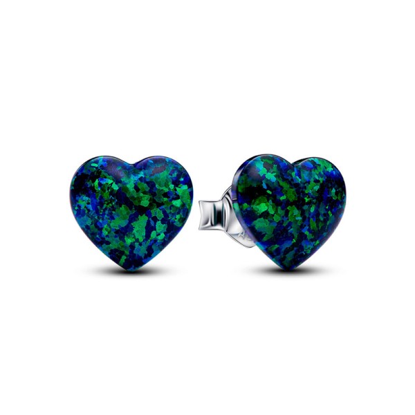 Pandora Σκουλαρίκια με πράσινη καρδιά 293356C01 Pandora Σκουλαρίκια με πράσινη καρδιά 293356C01
