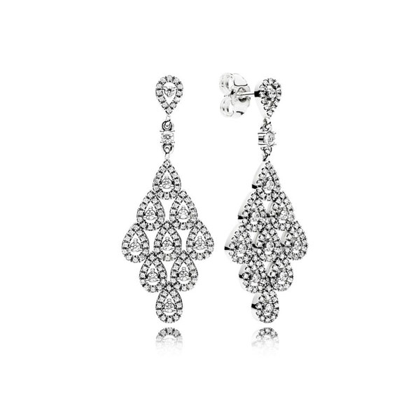 Pandora Σκουλαρίκια πολυέλαιος με αστραφτερό σχήμα δάκρυ 296201CZ