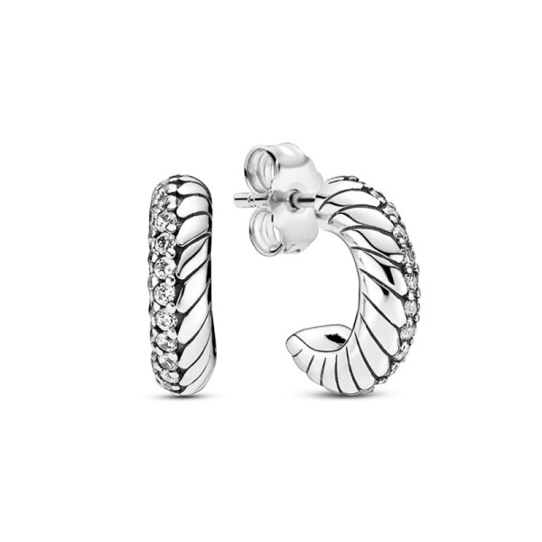Pandora Σκουλαρίκια κρίκοι Ασημένιοι 299091C01 Pandora Σκουλαρίκια κρίκοι Ασημένιοι 299091C01