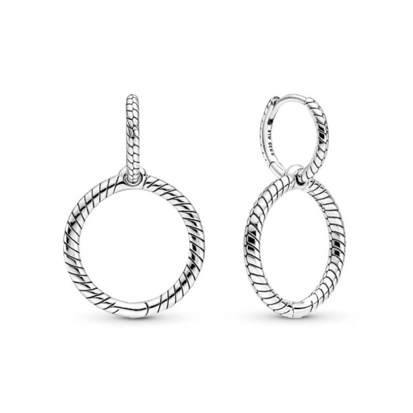 Pandora Σκουλαρίκια κρίκοι Ασημένιοι 299562C00 Pandora Σκουλαρίκια κρίκοι Ασημένιοι 299562C00