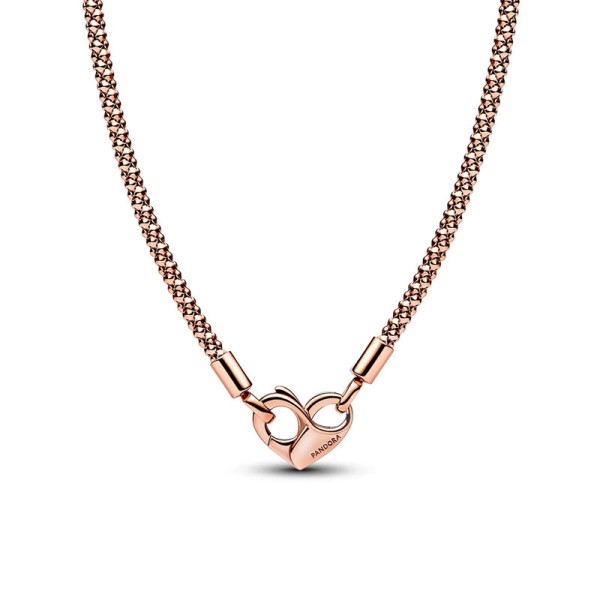 Pandora Αλυσίδα Κολιέ Ροζέ με καρδιά 382451C00 Pandora Αλυσίδα Κολιέ Ροζέ με καρδιά 382451C00