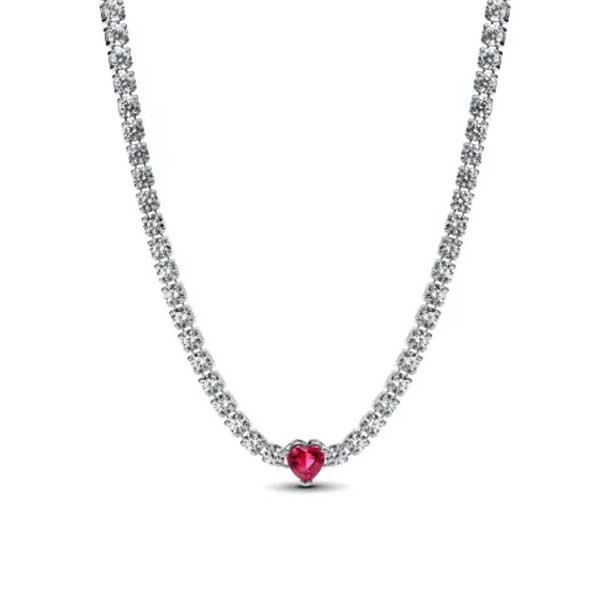 Pandora Halo Καρδιά μενταγιόν Choker 393549C01 Pandora Halo Καρδιά μενταγιόν Choker 393549C01
