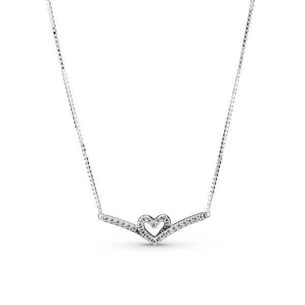 Pandora Αστραφτερό Κολιέ με Καρδιά 399273C01 Pandora Αστραφτερό Κολιέ με Καρδιά 399273C01