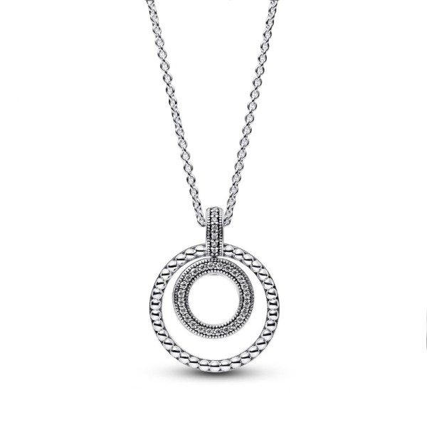 Pandora Signature Pavé & Beads Μενταγιόν & Κολιέ, 50εκ, 392308C01-50 Pandora Signature Pavé & Beads Μενταγιόν & Κολιέ, 50εκ, 392308C01-50