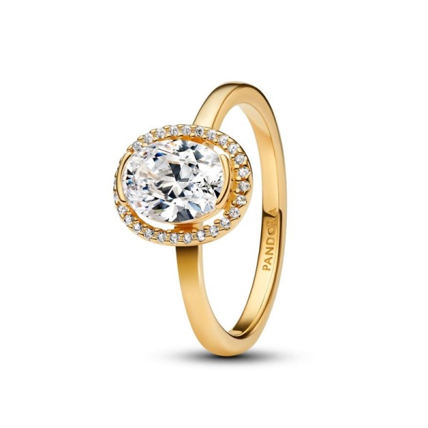 Pandora Δαχτυλίδι με αστραφτερή οβάλ πέτρα 163802C01 Pandora Δαχτυλίδι με αστραφτερή οβάλ πέτρα 163802C01