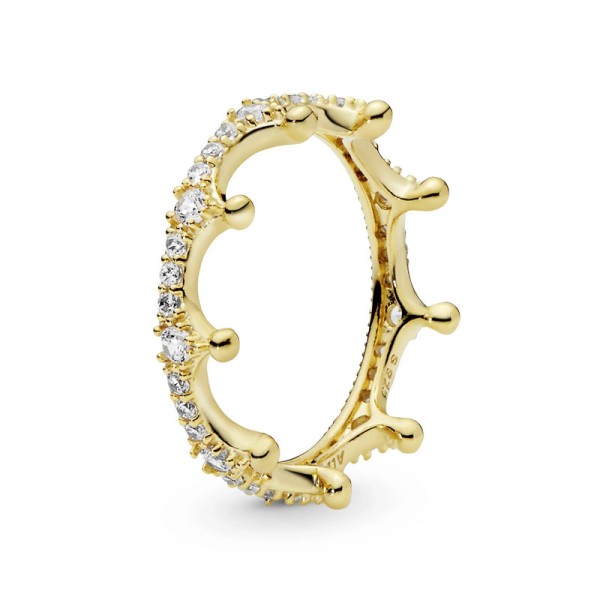 Pandora Αστραφτερό Χρυσό στέμμα Δαχτυλίδι 168654C01 Pandora Αστραφτερό Χρυσό στέμμα Δαχτυλίδι 168654C01