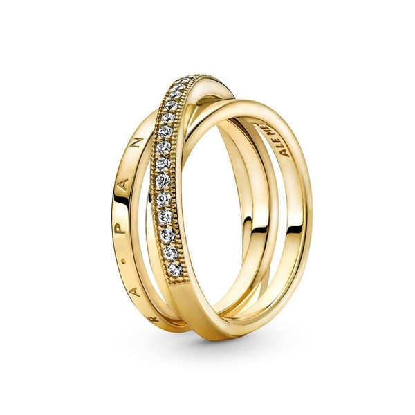 Pandora Διασταύρωση Λιθόστρωτο Τριπλή Μπάντα Δαχτυλίδι 169057C01 Pandora Διασταύρωση Λιθόστρωτο Τριπλή Μπάντα Δαχτυλίδι 169057C01