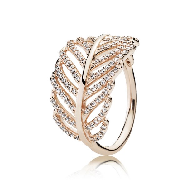Pandora Δαχτυλίδι Ροζέ με φτερό 180886CZ Pandora Δαχτυλίδι Ροζέ με φτερό 180886CZ