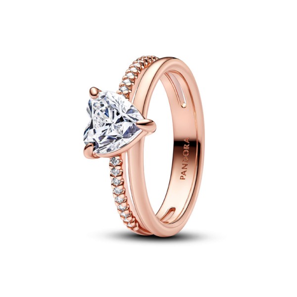 Pandora Διπλό δαχτυλίδι με καρδιά 183100C01 Pandora Διπλό δαχτυλίδι με καρδιά 183100C01