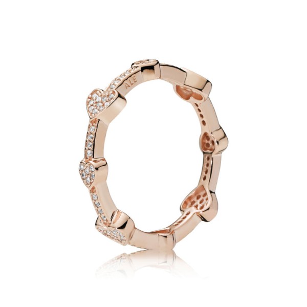 Pandora Δαχτυλίδι Χρυσό με καρδιές 187729CZ Pandora Δαχτυλίδι Χρυσό με καρδιές 187729CZ