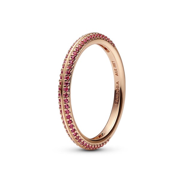Pandora Δαχτυλίδι με επίστρωση ροζ χρυσού 14Κ και συνθετικό ρουμπίνι 189679C02 Pandora Δαχτυλίδι με επίστρωση ροζ χρυσού 14Κ και συνθετικό ρουμπίνι 189679C02