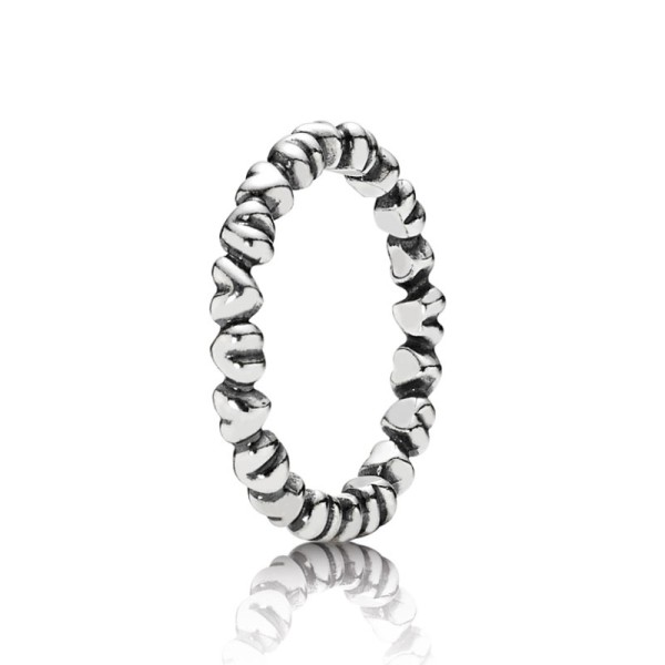 Pandora Ασημένιο Δαχτυλίδι με καρδιές 190837 Pandora Ασημένιο Δαχτυλίδι με καρδιές 190837