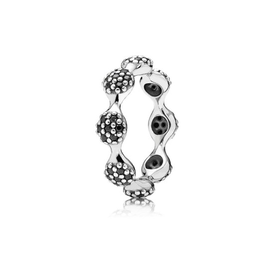 Pandora Δαχτυλίδι ασήμι 925 με μαύρο κρύσταλλο 190889NCK