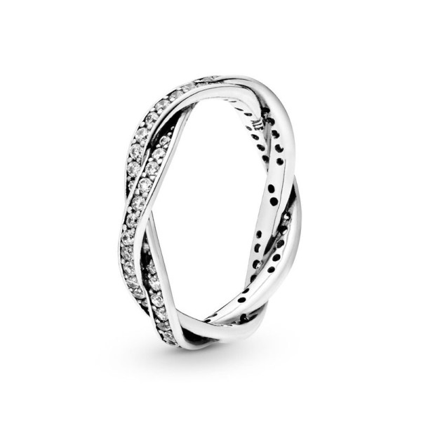 Pandora Ασημένιο Δαχτυλίδι Κυματιστό 190892CZ Pandora Ασημένιο Δαχτυλίδι Κυματιστό 190892CZ