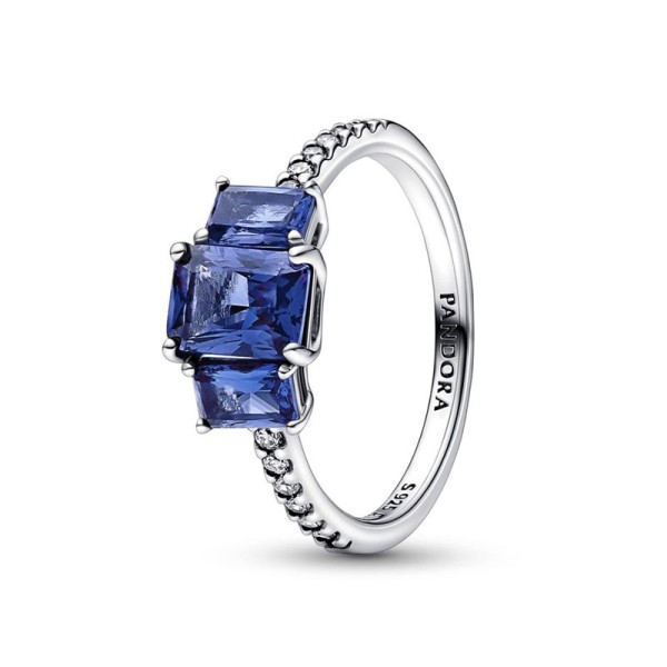 Pandora Δαχτυλίδι Μπλε Τρίπετρο Αστραφτερό 192389C01 Pandora Δαχτυλίδι Μπλε Τρίπετρο Αστραφτερό 192389C01