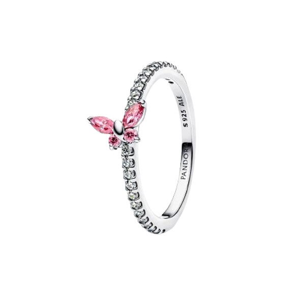 Pandora Δαχτυλίδι Ασημί Πεταλούδα Ροζ 194269C02 Pandora Δαχτυλίδι Ασημί Πεταλούδα Ροζ 194269C02