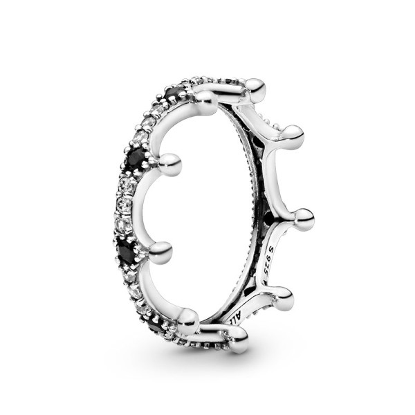 Pandora Δαχτυλίδι στέμμα με Μαύρα κρύσταλλα 197087NCKMX Pandora Δαχτυλίδι στέμμα με Μαύρα κρύσταλλα 197087NCKMX