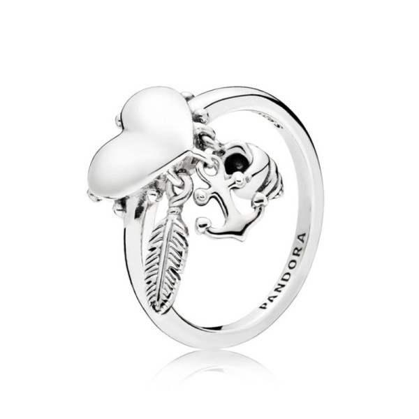 Pandora Ασημένιο Δαχτυλίδι με Κρεμαστά 197187