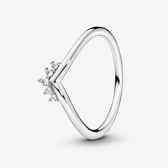 Pandora Δαχτυλίδι ασ. 925 με διαφ. κυβ. ζιρκόνια, τιάρα wishbone 198282CZ