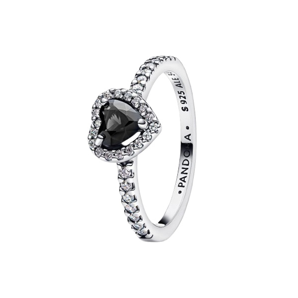 Pandora Δαχτυλίδι Ανυψωμένη μαύρη καρδιά 198421C04 Pandora Δαχτυλίδι Ανυψωμένη μαύρη καρδιά 198421C04