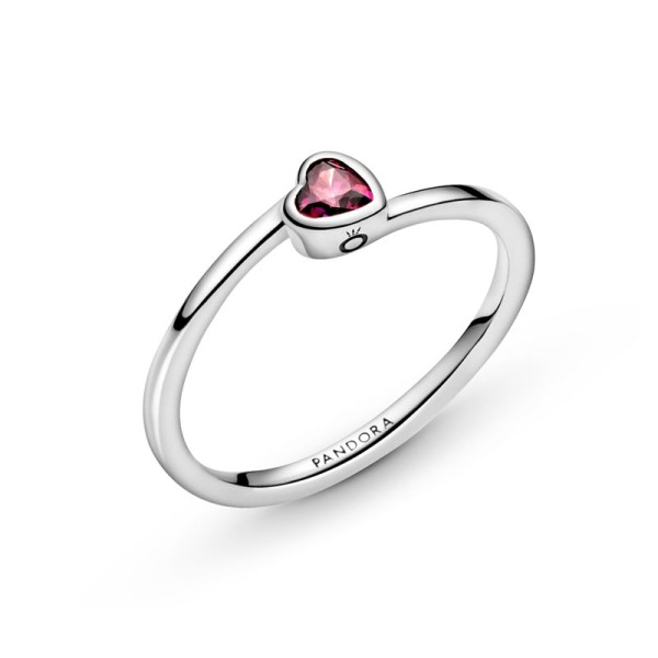 Pandora Κόκκινη πασιέντζα με κλίση καρδιά Δαχτυλίδι 199267C01 Pandora Κόκκινη πασιέντζα με κλίση καρδιά Δαχτυλίδι 199267C01