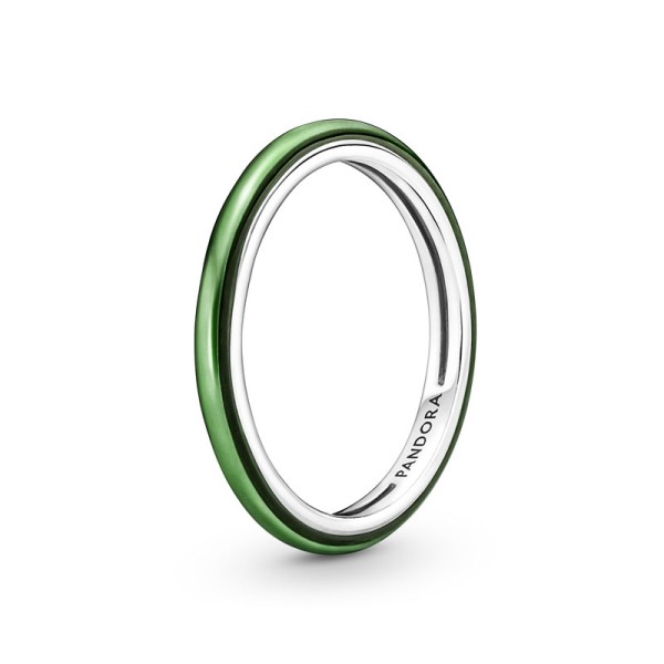 PANDORA Δαχτυλίδι με πράσινο σμάλτο 199655C03 PANDORA Δαχτυλίδι με πράσινο σμάλτο 199655C03