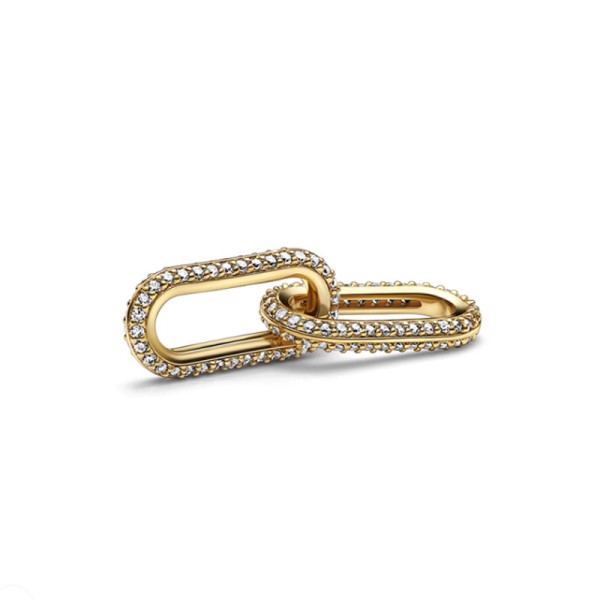 Pandora ME Pavé Διπλός σύνδεσμος με επίστρωση χρυσού 14Κ και κυβική ζιρκόνια 769660C01 Pandora ME Pavé Διπλός σύνδεσμος με επίστρωση χρυσού 14Κ και κυβική ζιρκόνια 769660C01