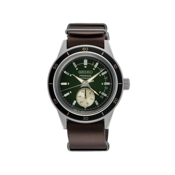 Seiko Ανδρικό ρολόι Presage Στυλ 60s Αυτόματο Καφέ Δερμάτινο λουράκι SSA451J1 Seiko Ανδρικό ρολόι Presage Στυλ 60s Αυτόματο Καφέ Δερμάτινο λουράκι SSA451J1