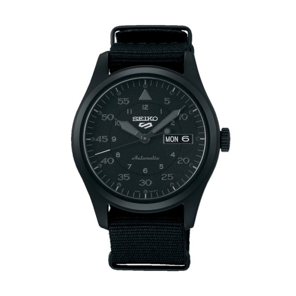 Seiko Ανδρικό Ρολόι 5 Sports Automatic με Υφασμάτινο Λουράκι SRPE69K1F Μαύρο Seiko Ανδρικό Ρολόι 5 Sports Automatic με Υφασμάτινο Λουράκι SRPE69K1F Μαύρο