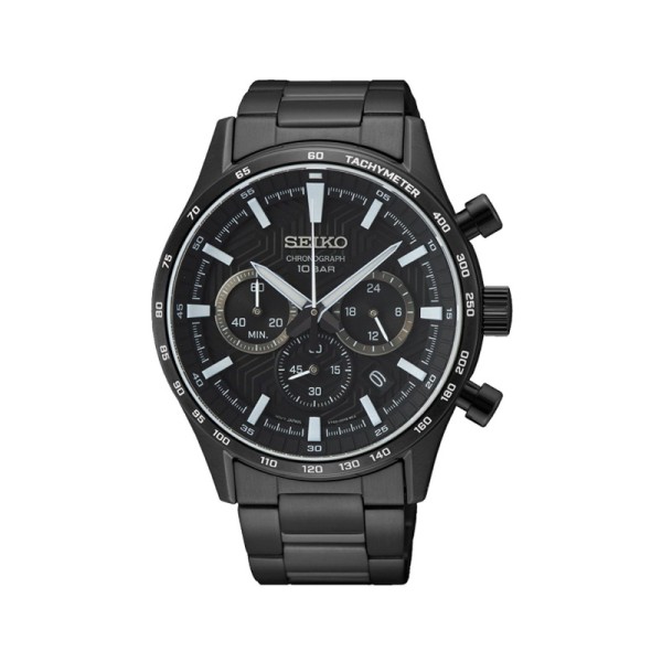 Seiko Ανδρικό ρολόι Conceptual Σειρά Μαύρο Χρονογράφος SSB415P1