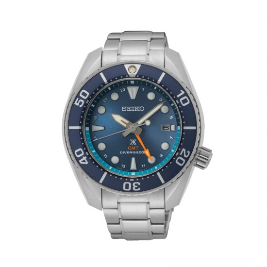 SEIKO Ανδρικό Ρολόι Prospex Aqua 'SUMO' Ηλιακό GMT Diver SFK001J1