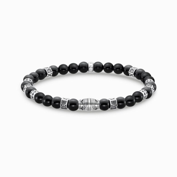 Thomas Sabo Βραχιόλι με μαύρες χάντρες όνυχα ασήμι A2087-507-11 Thomas Sabo Βραχιόλι με μαύρες χάντρες όνυχα ασήμι A2087-507-11